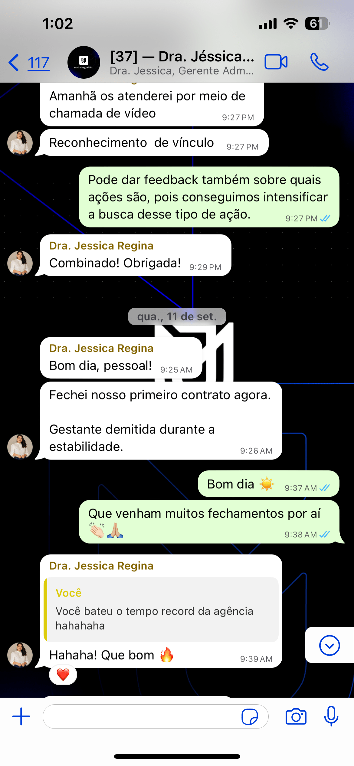 JESSICA - 1 º NO DIA 11.09