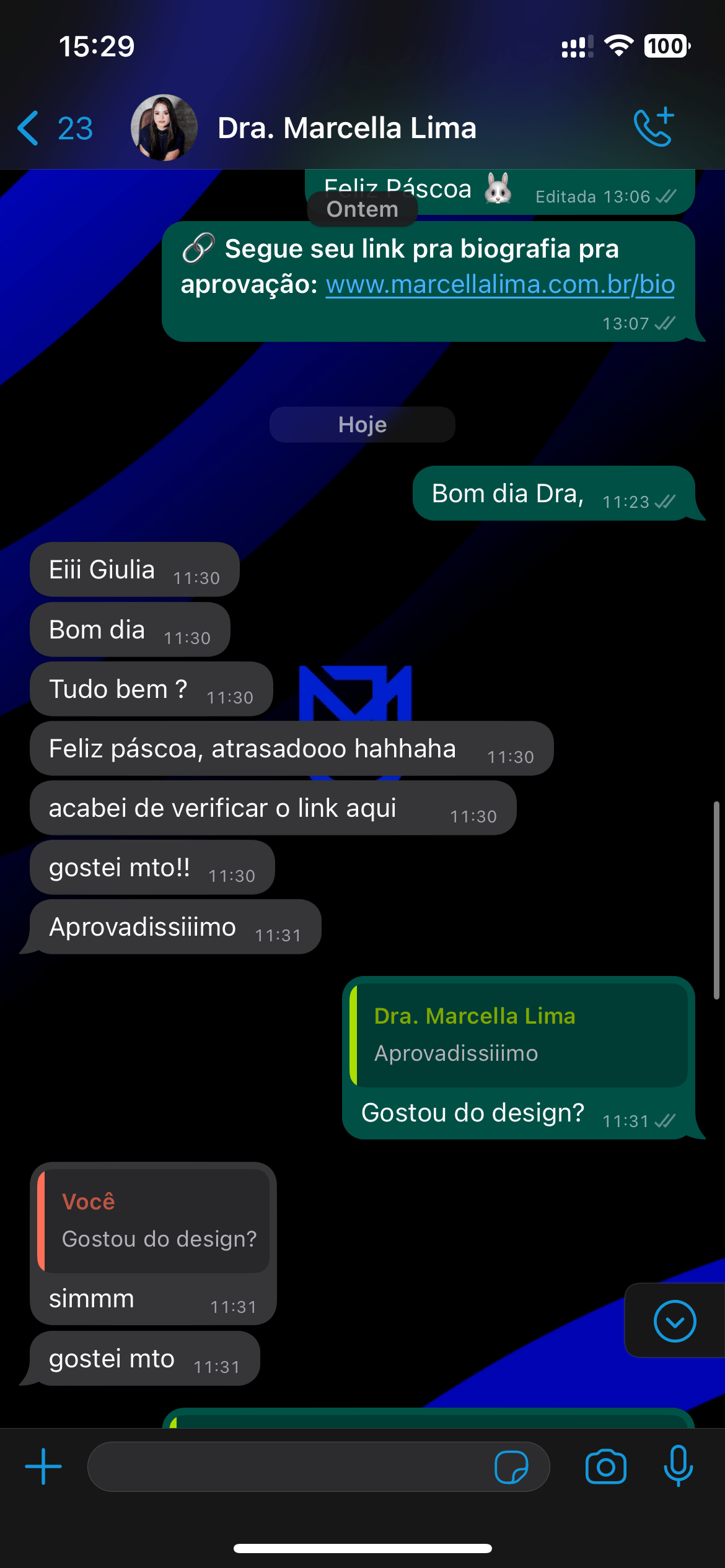 MARCELLA - FEEDBACK DO SITE